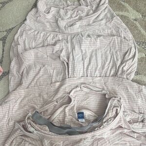Old Navy Pink and White Striped Maternity pajamas